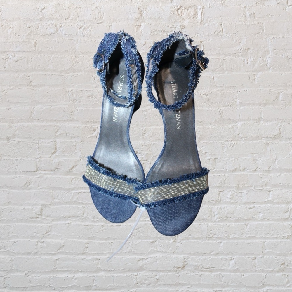 Stuart Weitzman Denim Chaingang Sandals